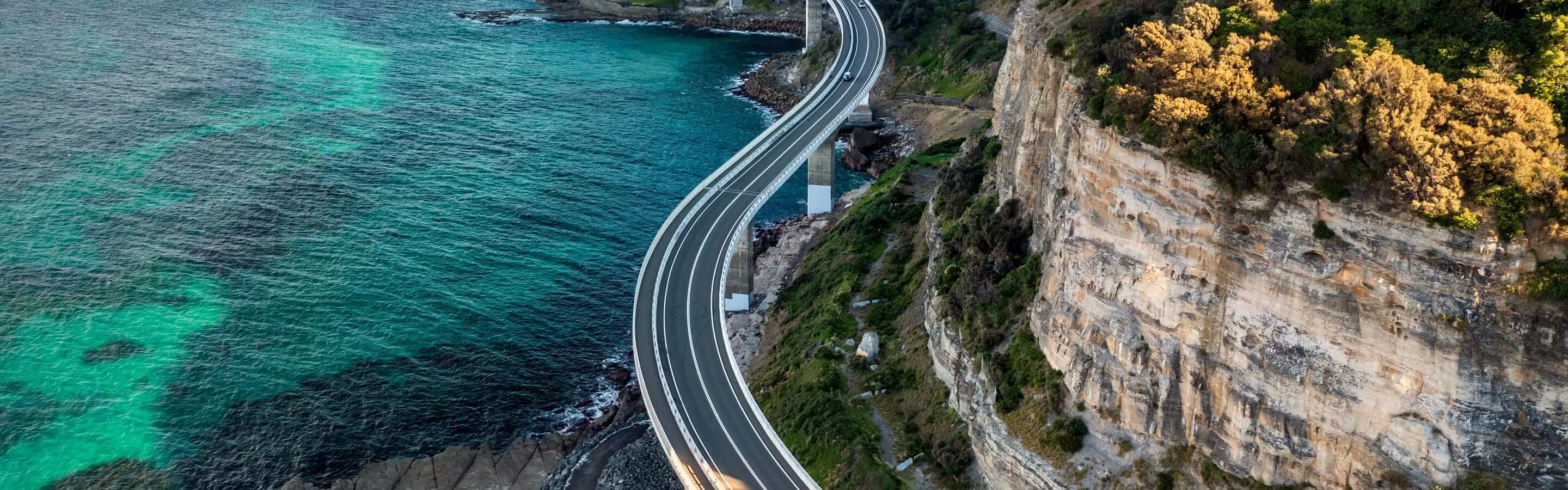 View of sea cliff bridge in Wollongong New South Wales
