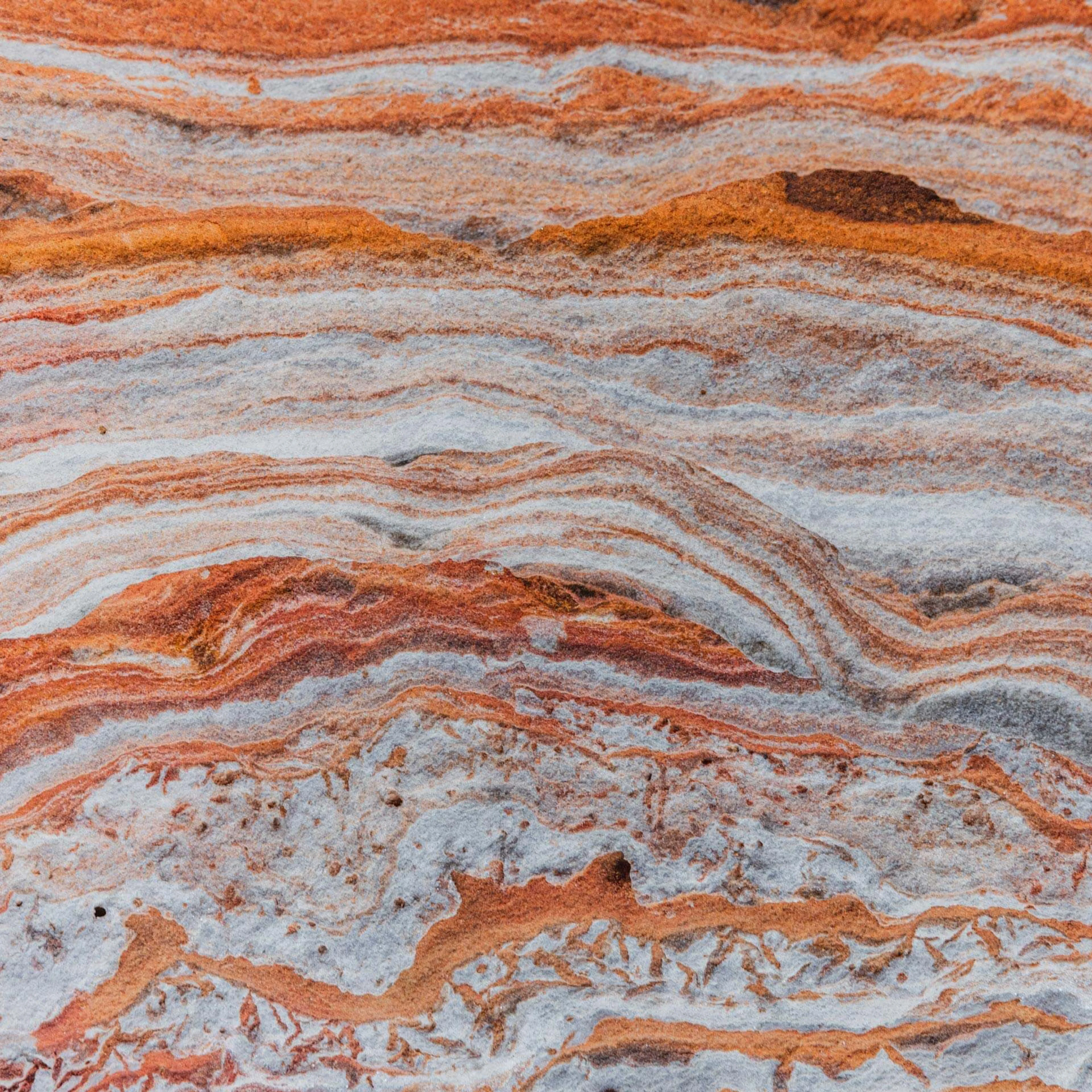 Close up of orange and white rock formations