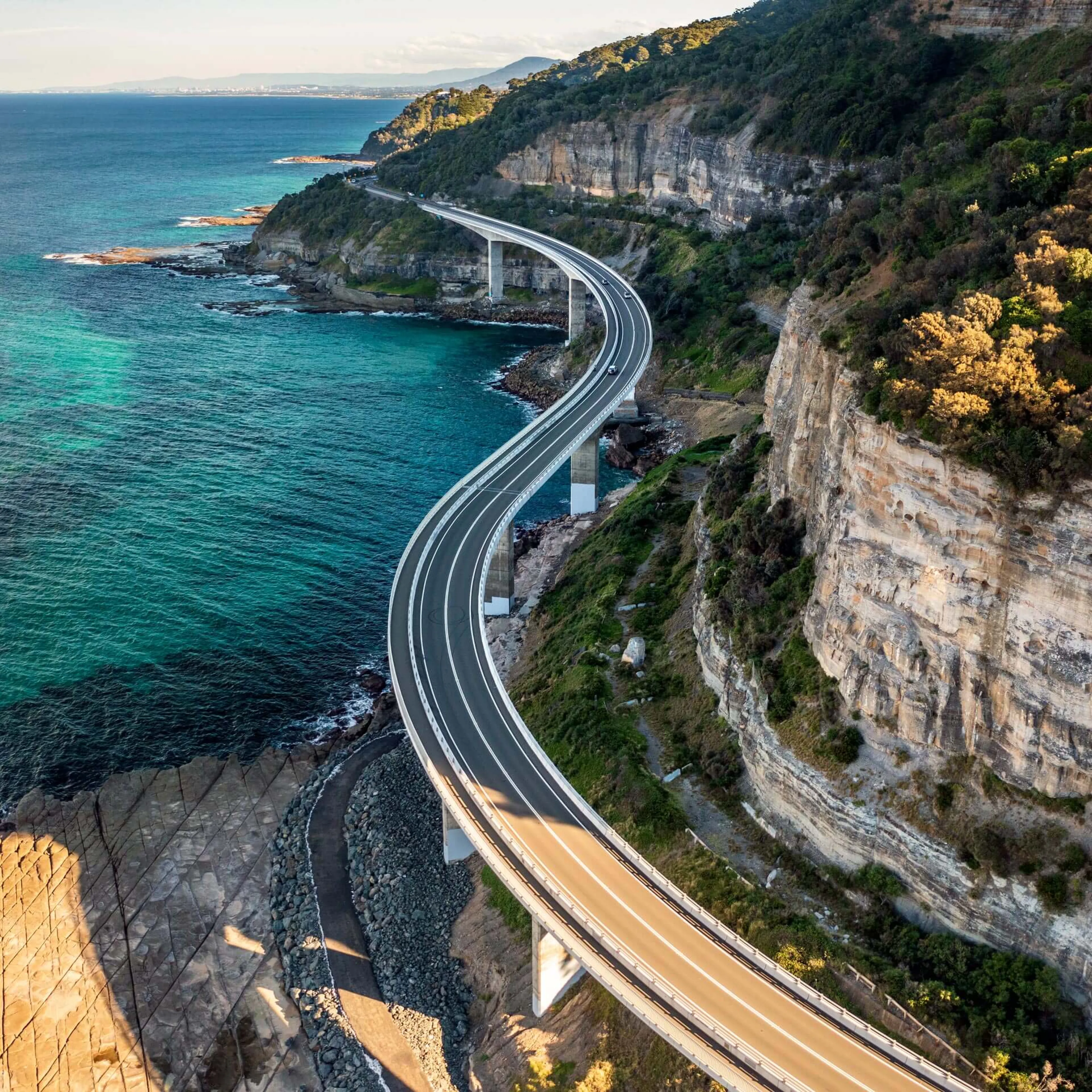 View of sea cliff bridge in Wollongong New South Wales